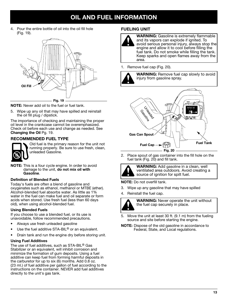 Oil and fuel information | Ryobi 890R User Manual | Page 13 / 30
