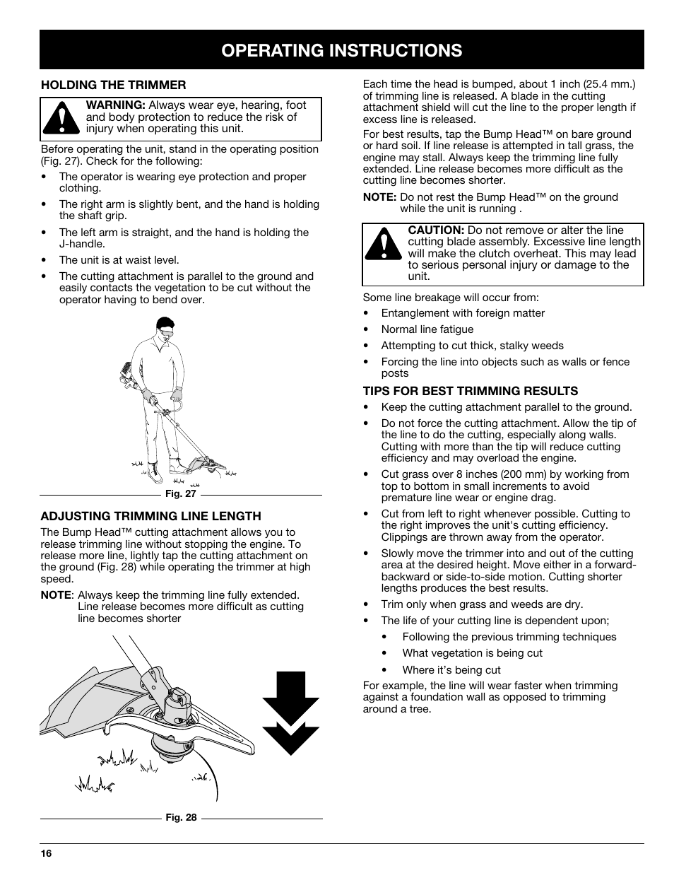Operating instructions | Ryobi 890R User Manual | Page 16 / 30