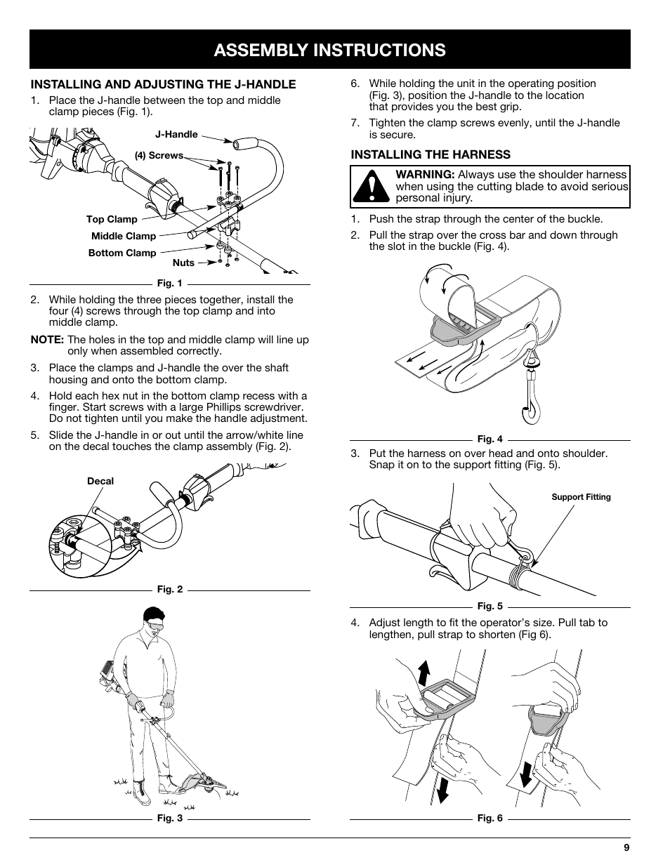 Assembly instructions | Ryobi 890R User Manual | Page 9 / 30