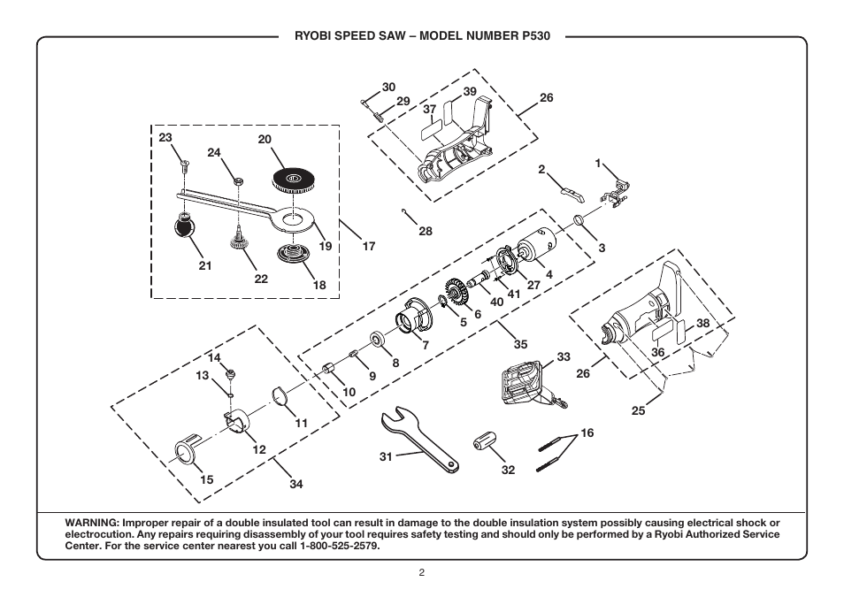 Ryobi P530 User Manual | Page 2 / 4