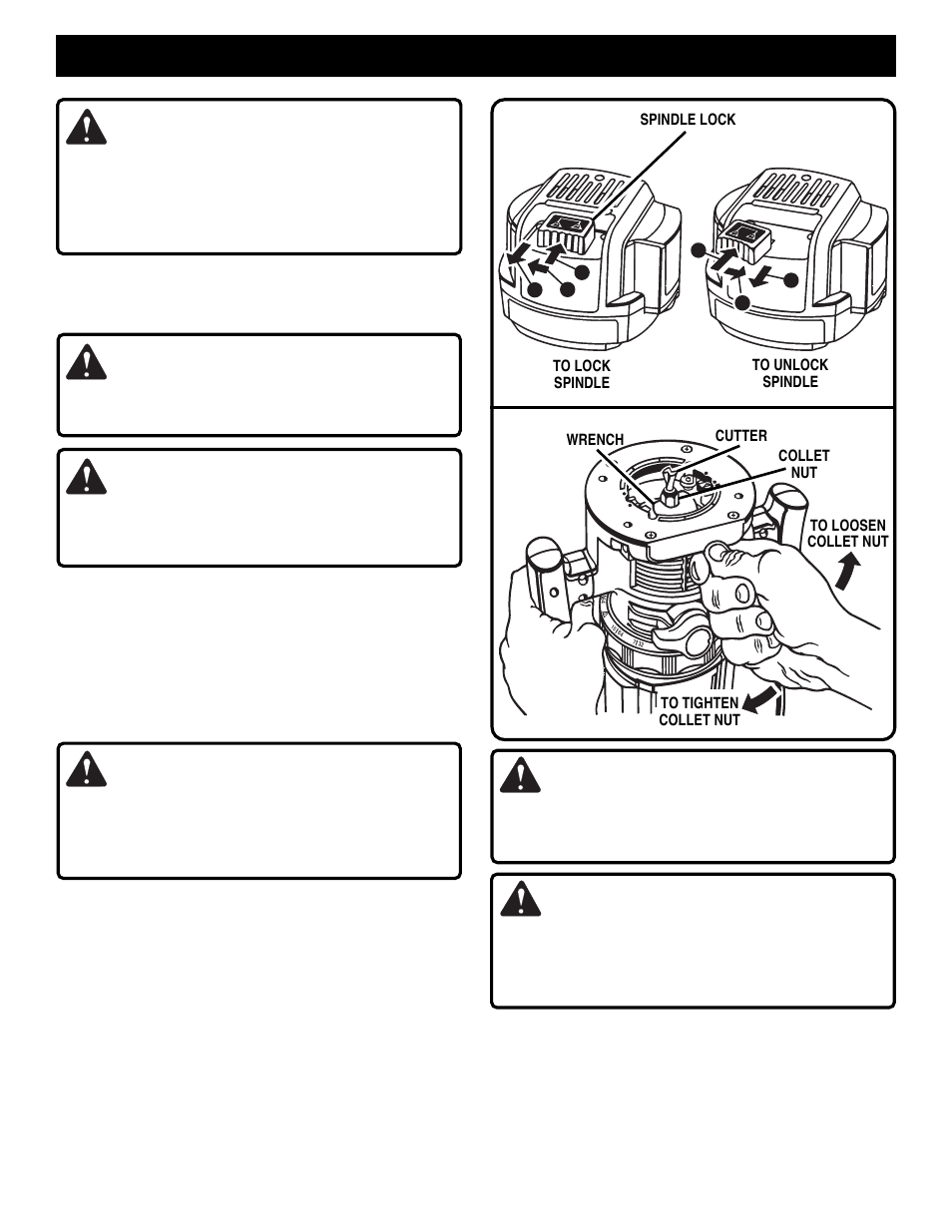 Adjustments, Warning, Caution | Ryobi RE170VS User Manual | Page 8 / 23