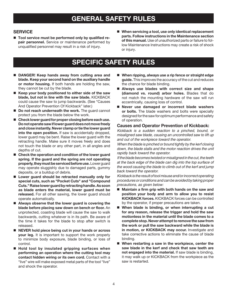 General safety rules specific safety rules | Ryobi P500 User Manual | Page 4 / 24