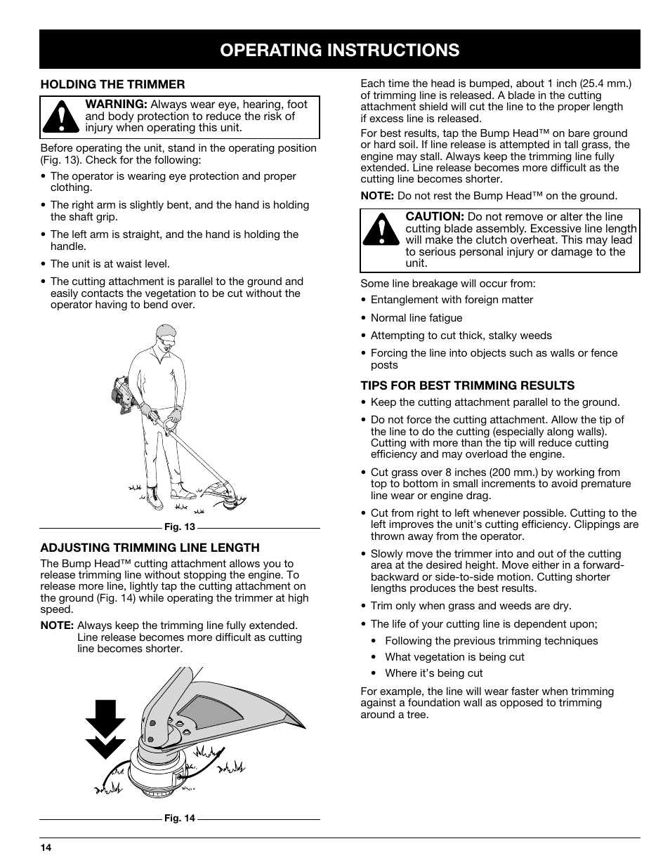 Operating instructions | Ryobi 770rEB User Manual | Page 14 / 28