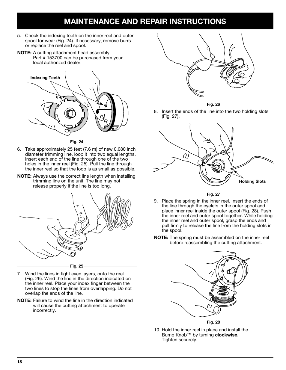 Maintenance and repair instructions | Ryobi 770rEB User Manual | Page 18 / 28