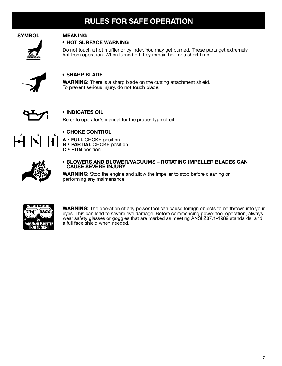 Rules for safe operation | Ryobi 770rEB User Manual | Page 7 / 28