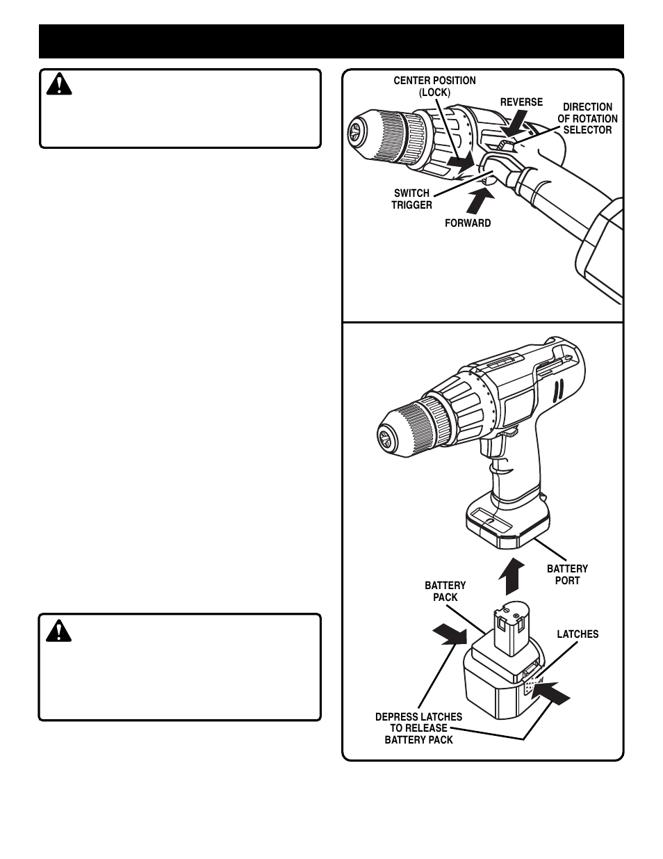 Operation, Warning, Caution | Ryobi HP1201M User Manual | Page 8 / 14