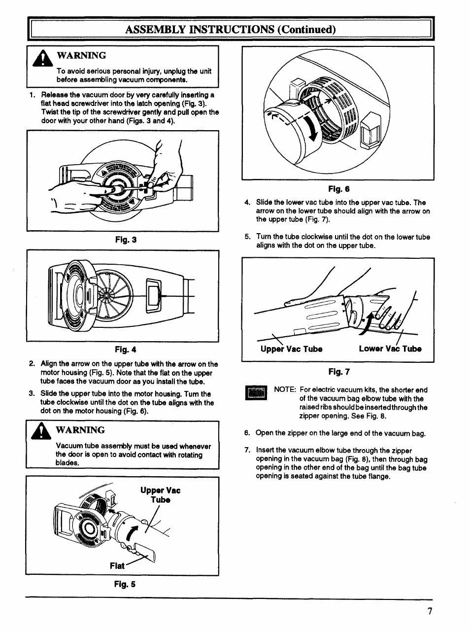 Warning, Assembly instructions (continued) | Ryobi 170r User Manual | Page 7 / 13