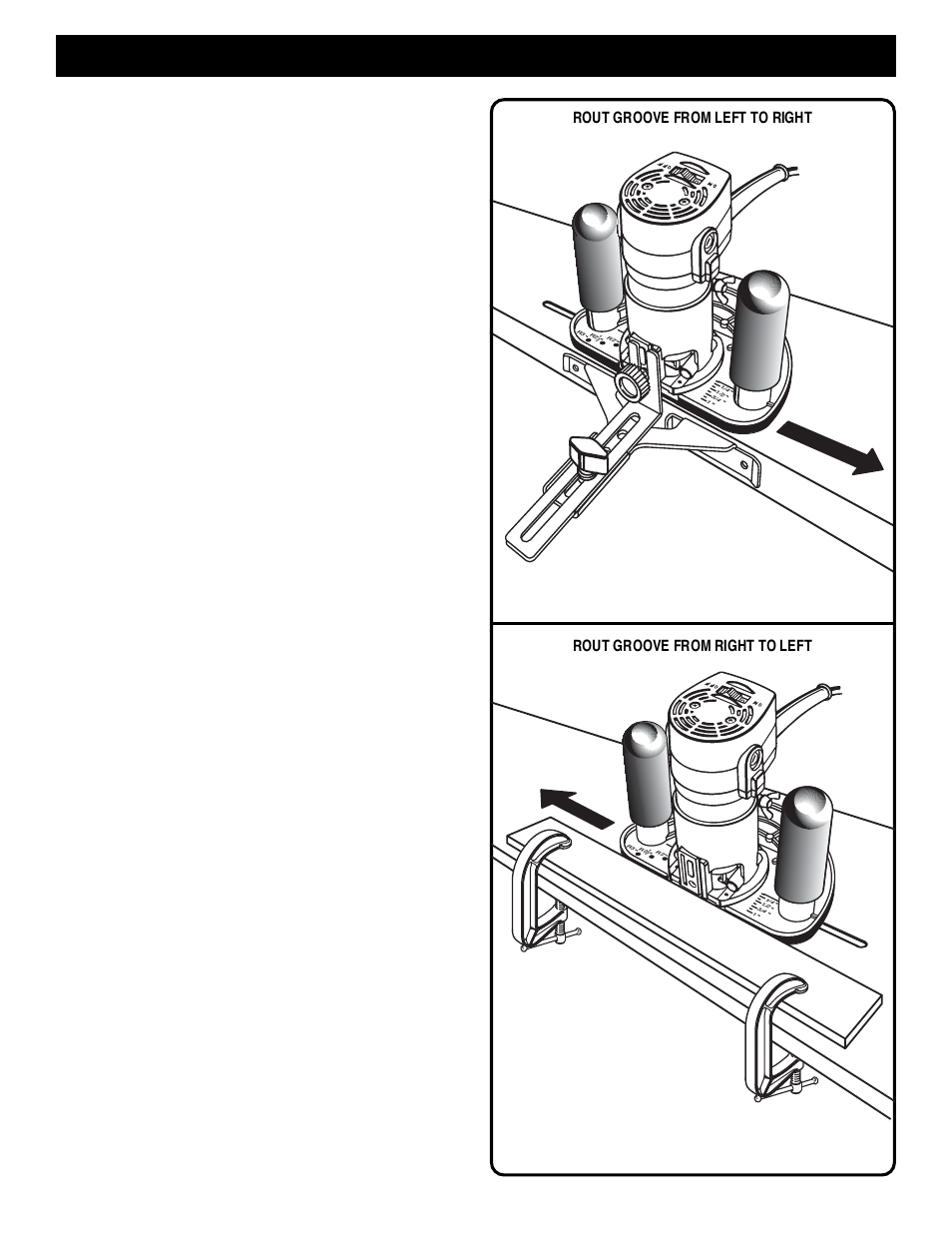 Accessories, Routing grooves parallel to an edge, Page 15 | Fig. 15 fig. 16 | Ryobi TR31-1 User Manual | Page 15 / 16