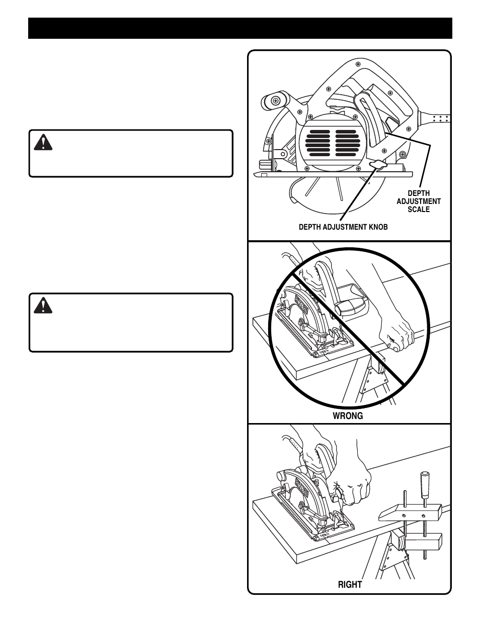Operation, Warning | Ryobi CSB130JS User Manual | Page 10 / 22