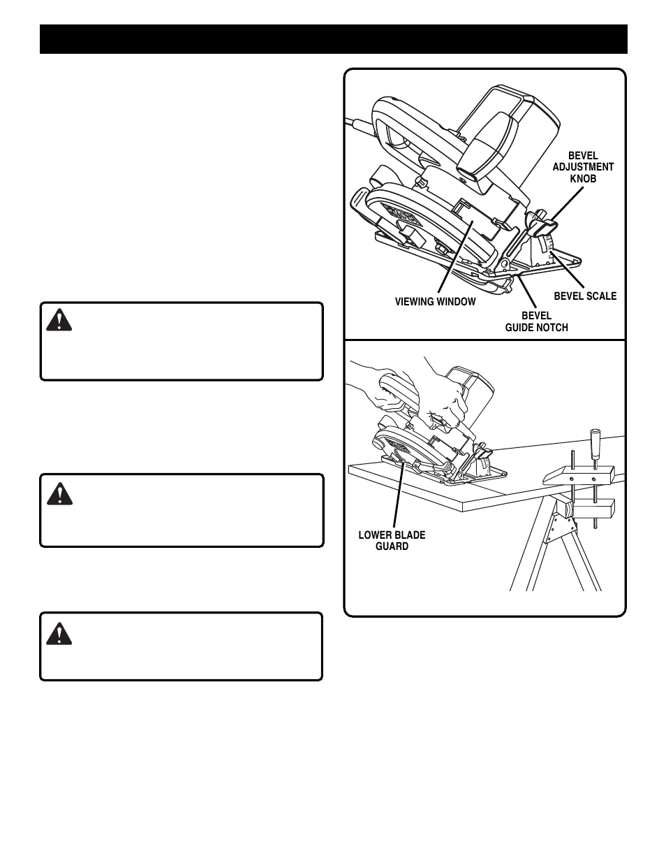 Operation, Warning | Ryobi CSB130JS User Manual | Page 13 / 22