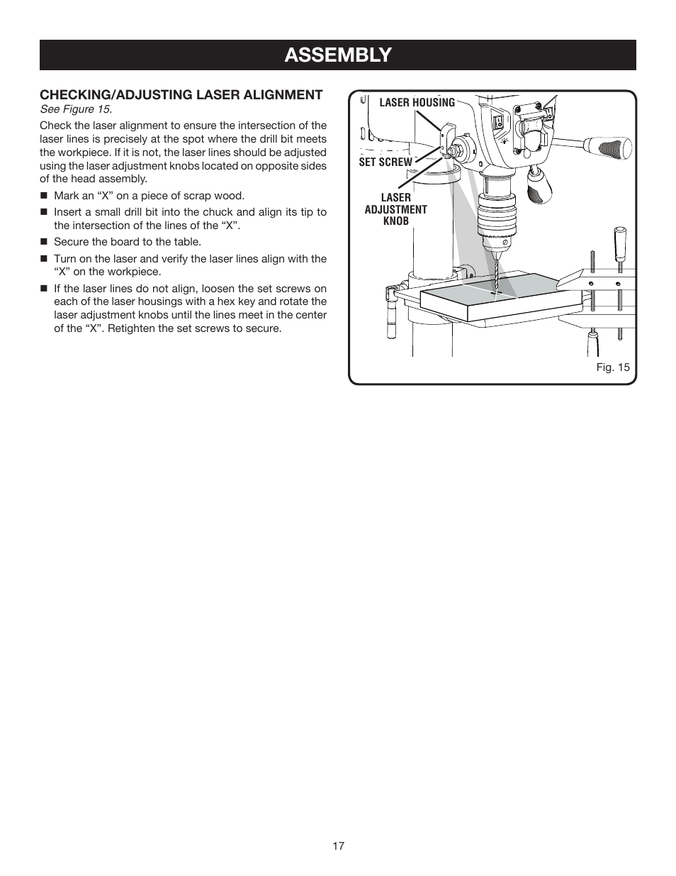 Assembly | Ryobi DP102L User Manual | Page 17 / 26