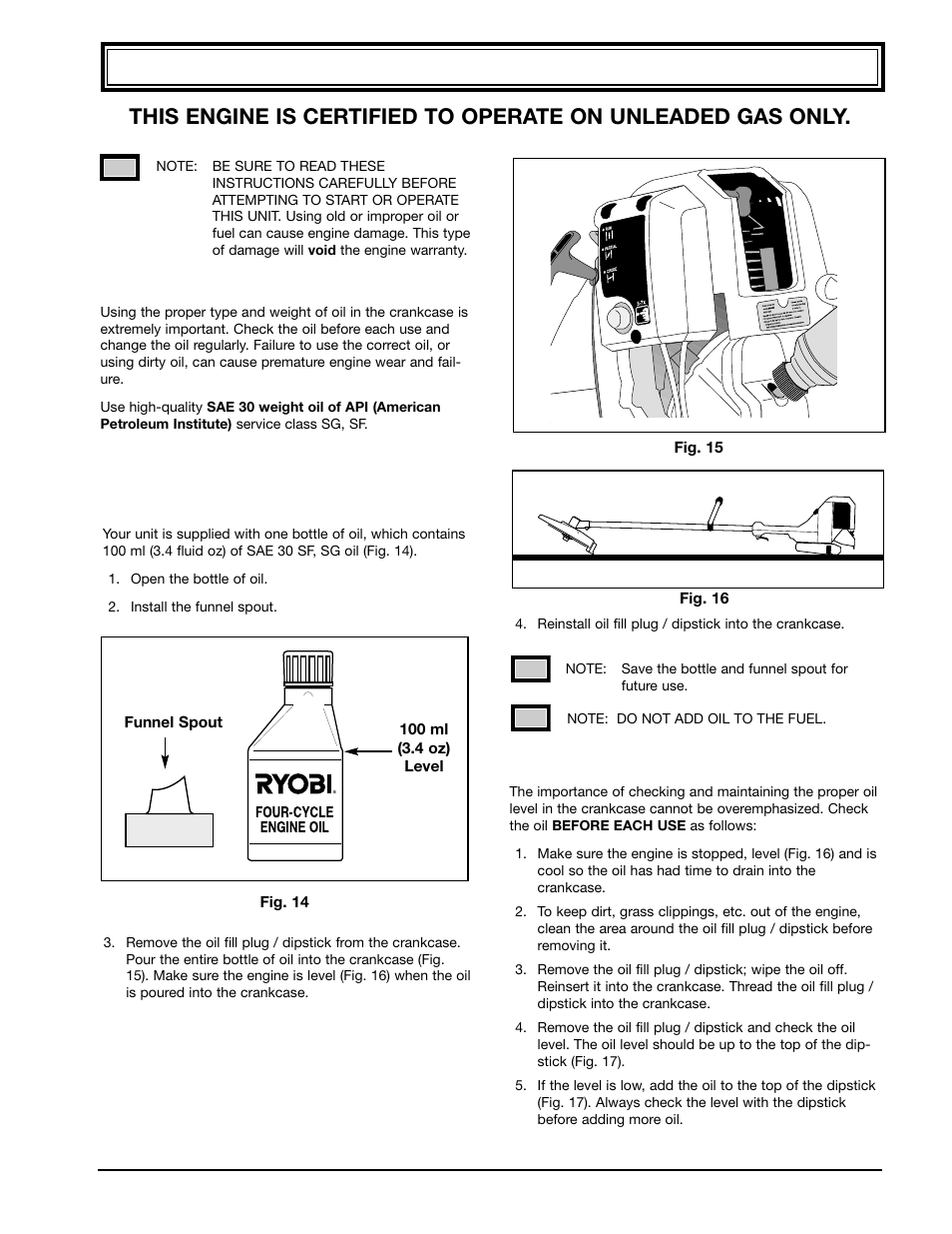 Oil & fuel information | Ryobi 990r User Manual | Page 11 / 28