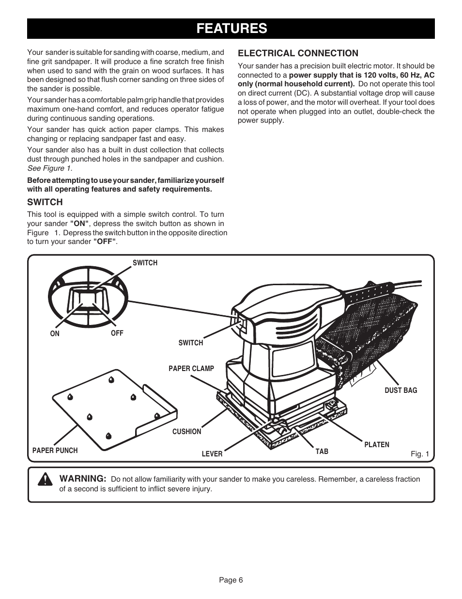 Features | Ryobi S606D User Manual | Page 6 / 12