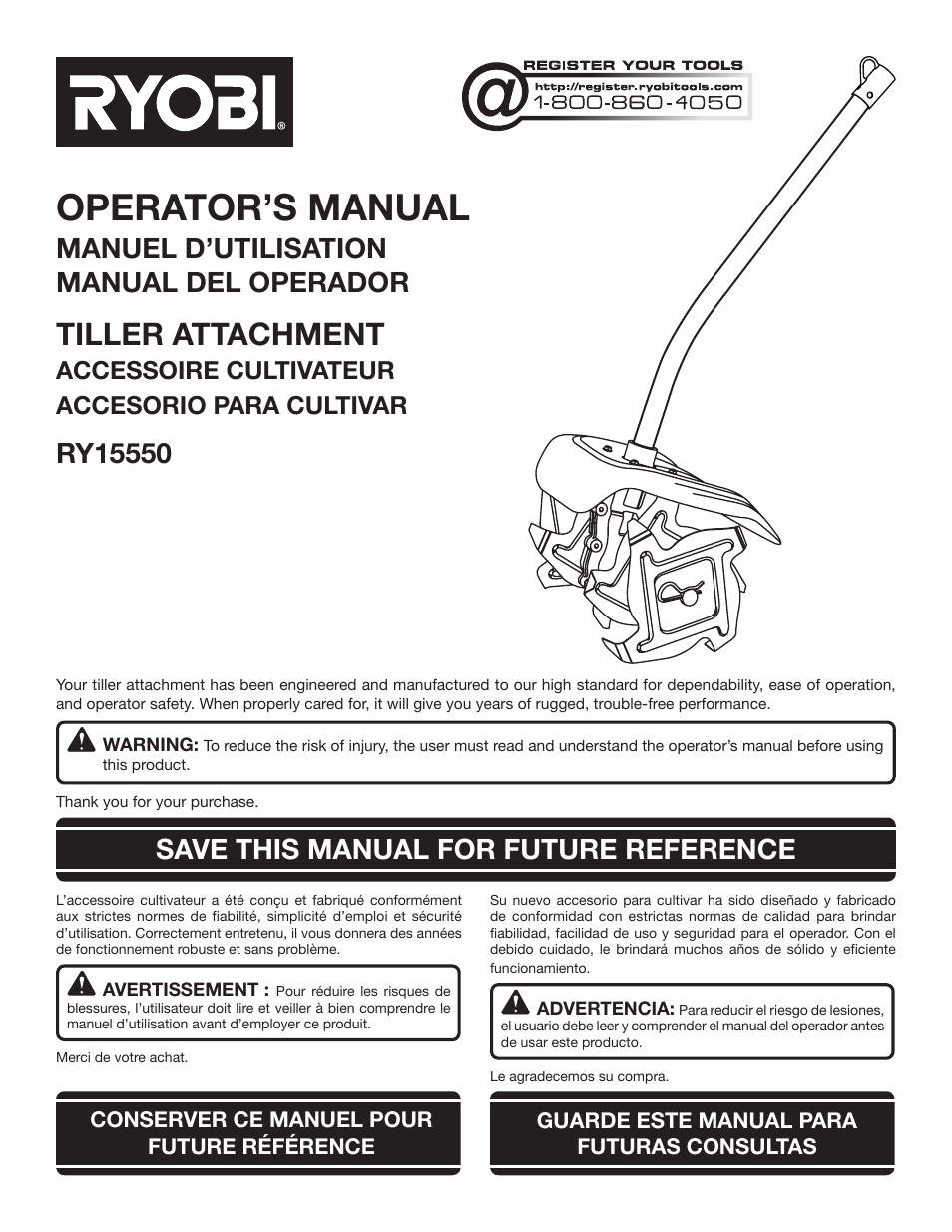 Ryobi RY15550 User Manual | 34 pages