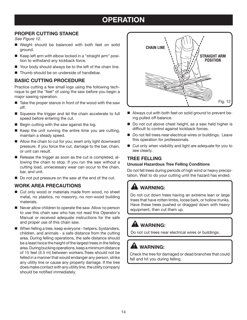 Operation | Ryobi P540 User Manual | Page 14 / 28