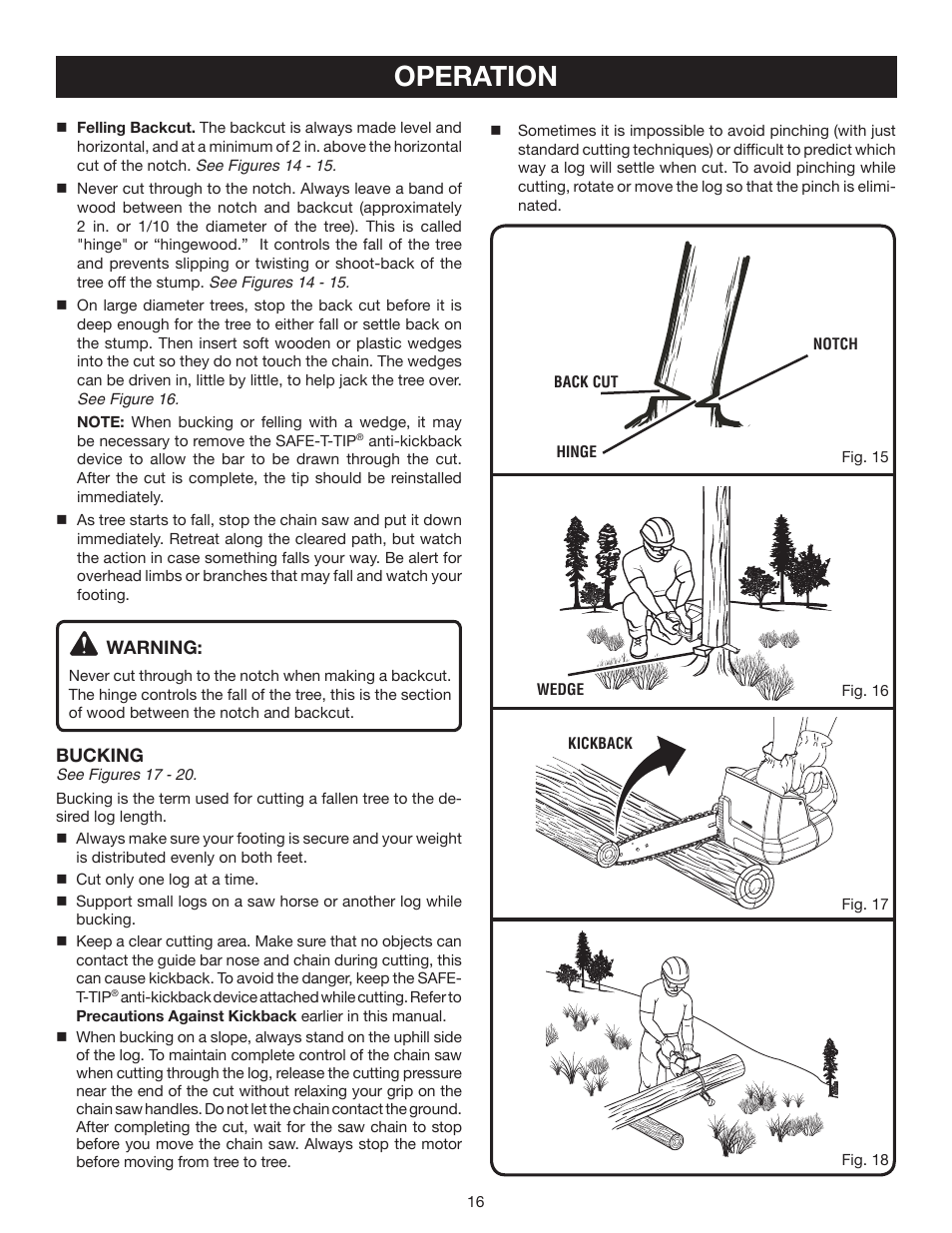 Operation | Ryobi P540 User Manual | Page 16 / 28