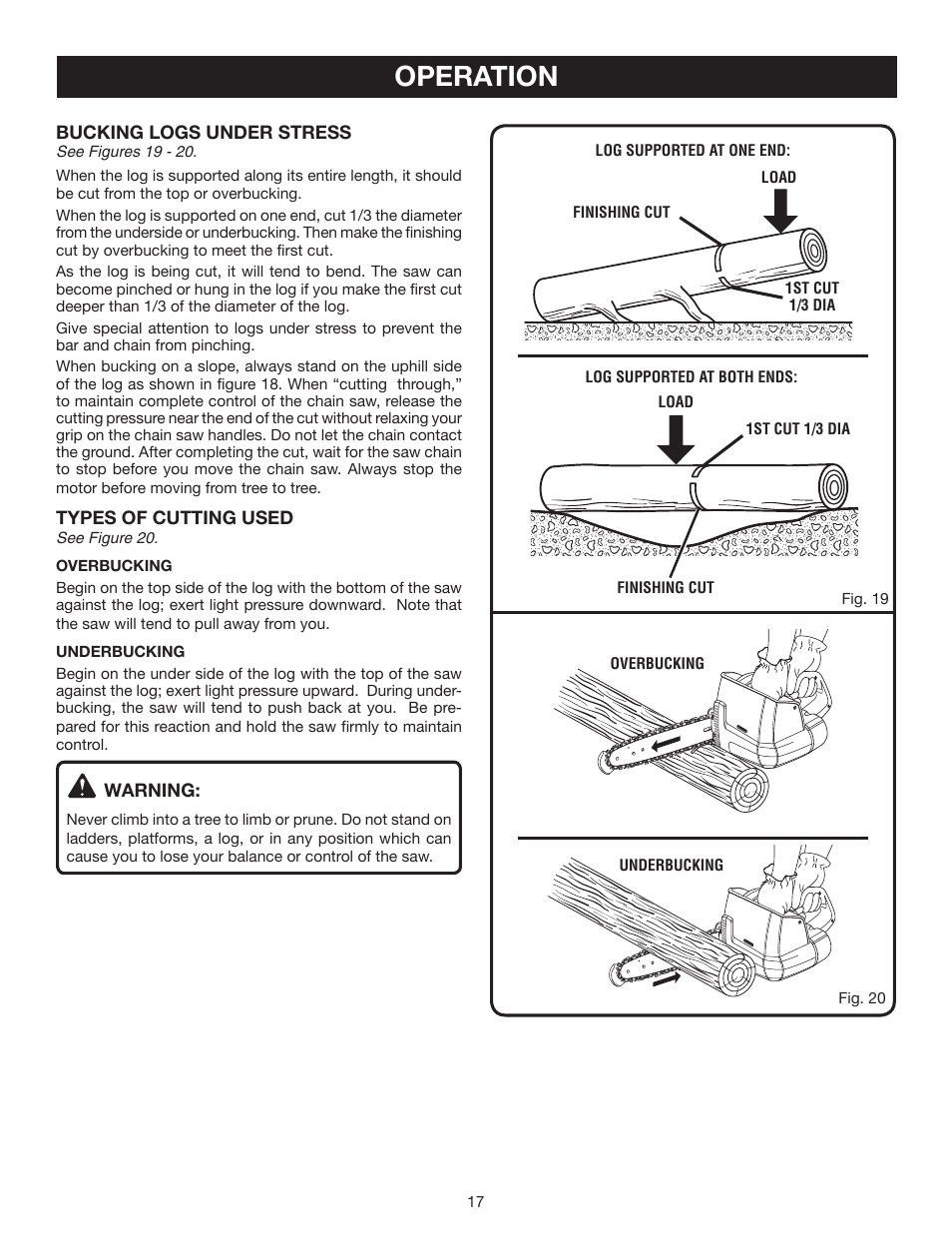 Operation | Ryobi P540 User Manual | Page 17 / 28