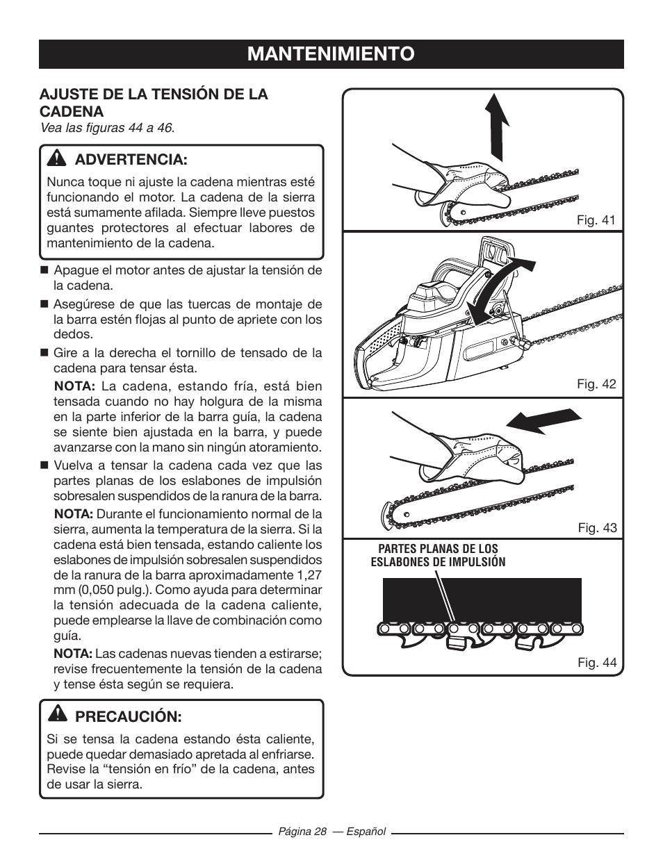 Mantenimiento | Ryobi RY10518 User Manual | Page 104 / 118