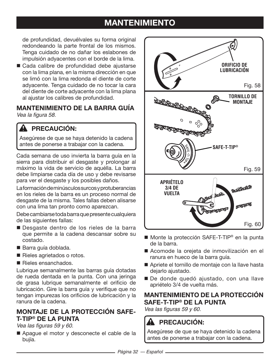 Mantenimiento | Ryobi RY10518 User Manual | Page 108 / 118