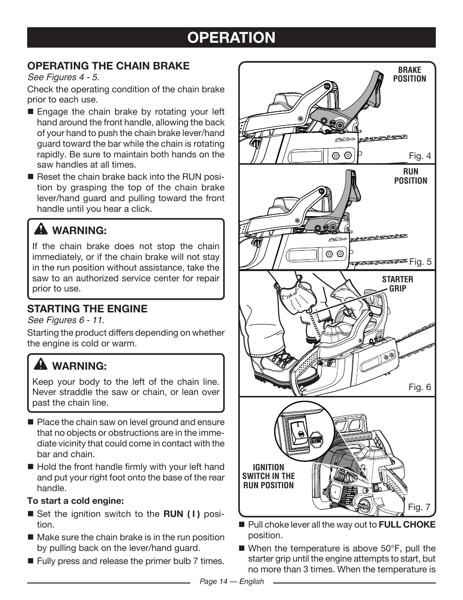 Operation | Ryobi RY10518 User Manual | Page 14 / 118