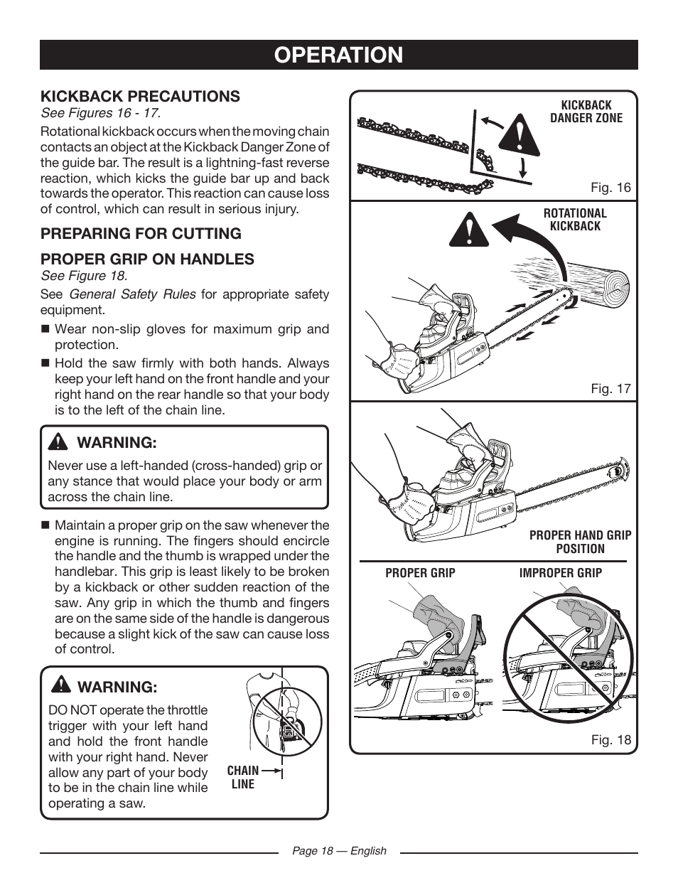 Operation | Ryobi RY10518 User Manual | Page 18 / 118