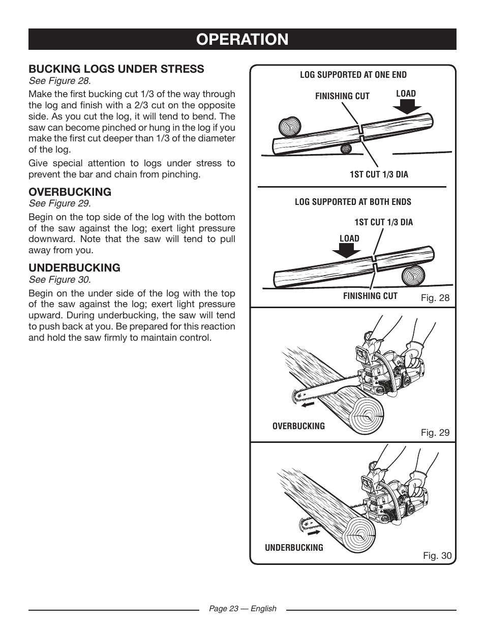 Operation | Ryobi RY10518 User Manual | Page 23 / 118