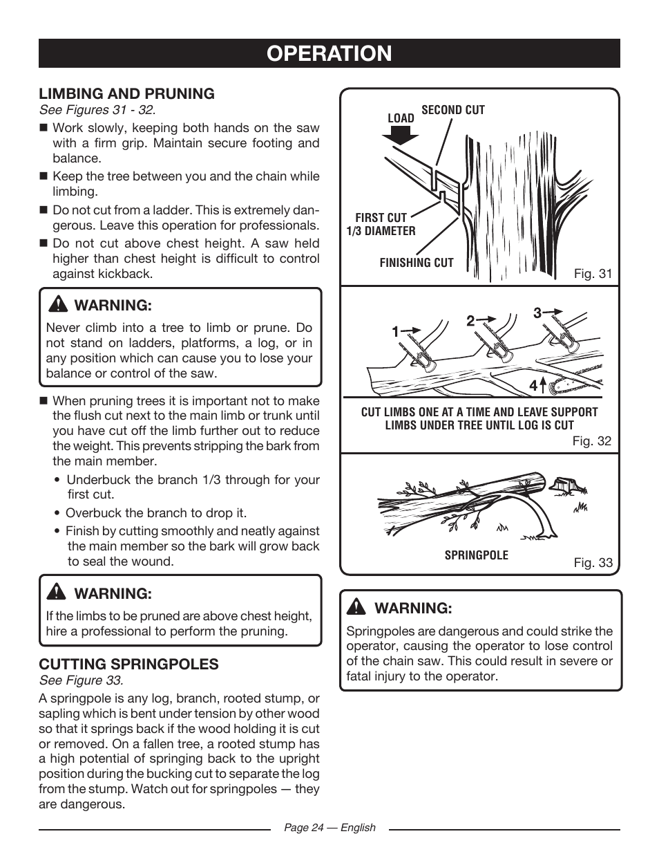 Operation | Ryobi RY10518 User Manual | Page 24 / 118