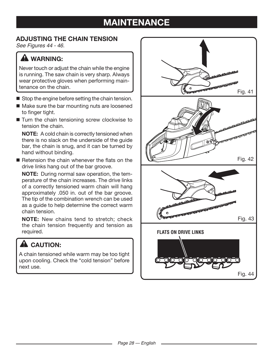 Maintenance | Ryobi RY10518 User Manual | Page 28 / 118