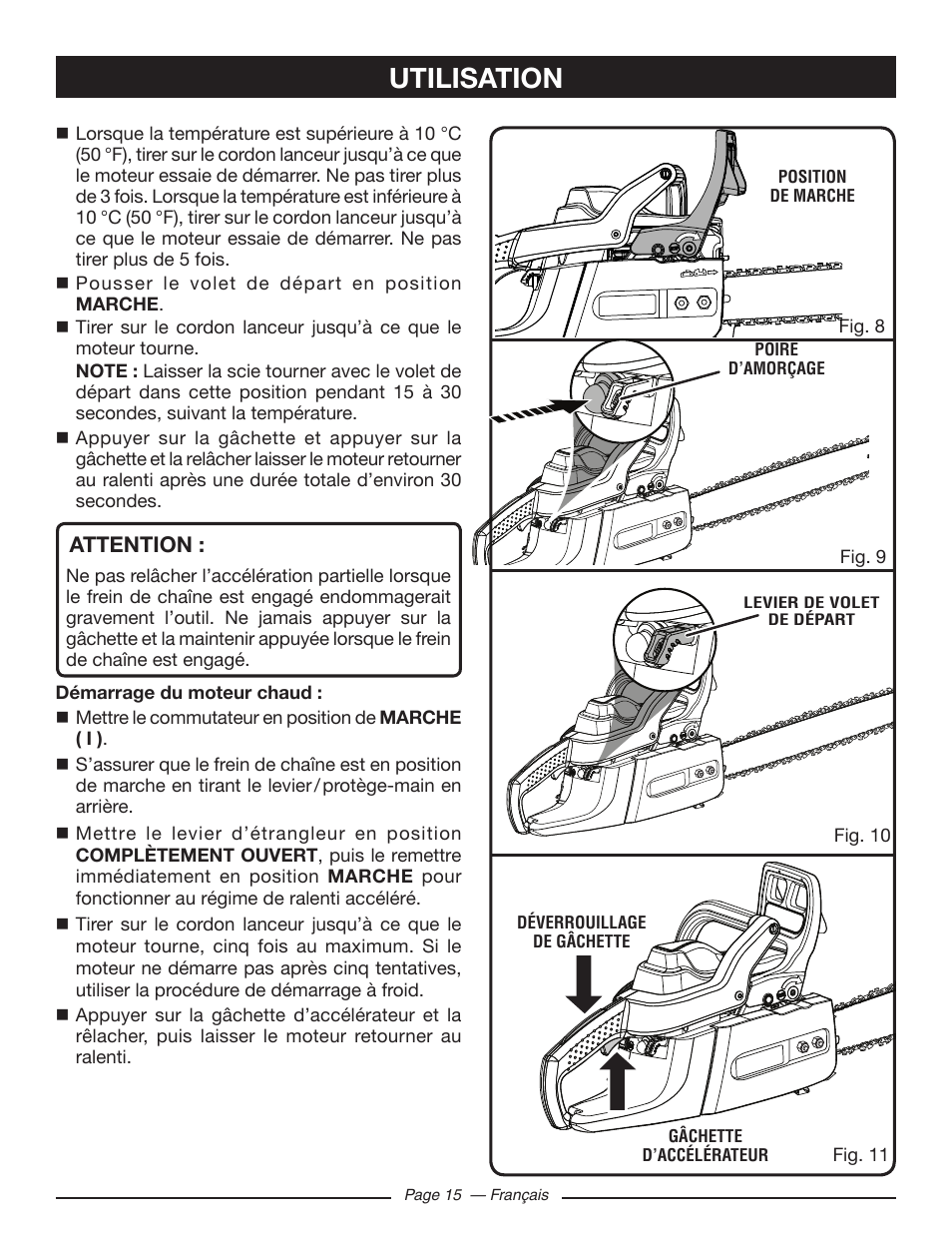 Utilisation | Ryobi RY10518 User Manual | Page 54 / 118