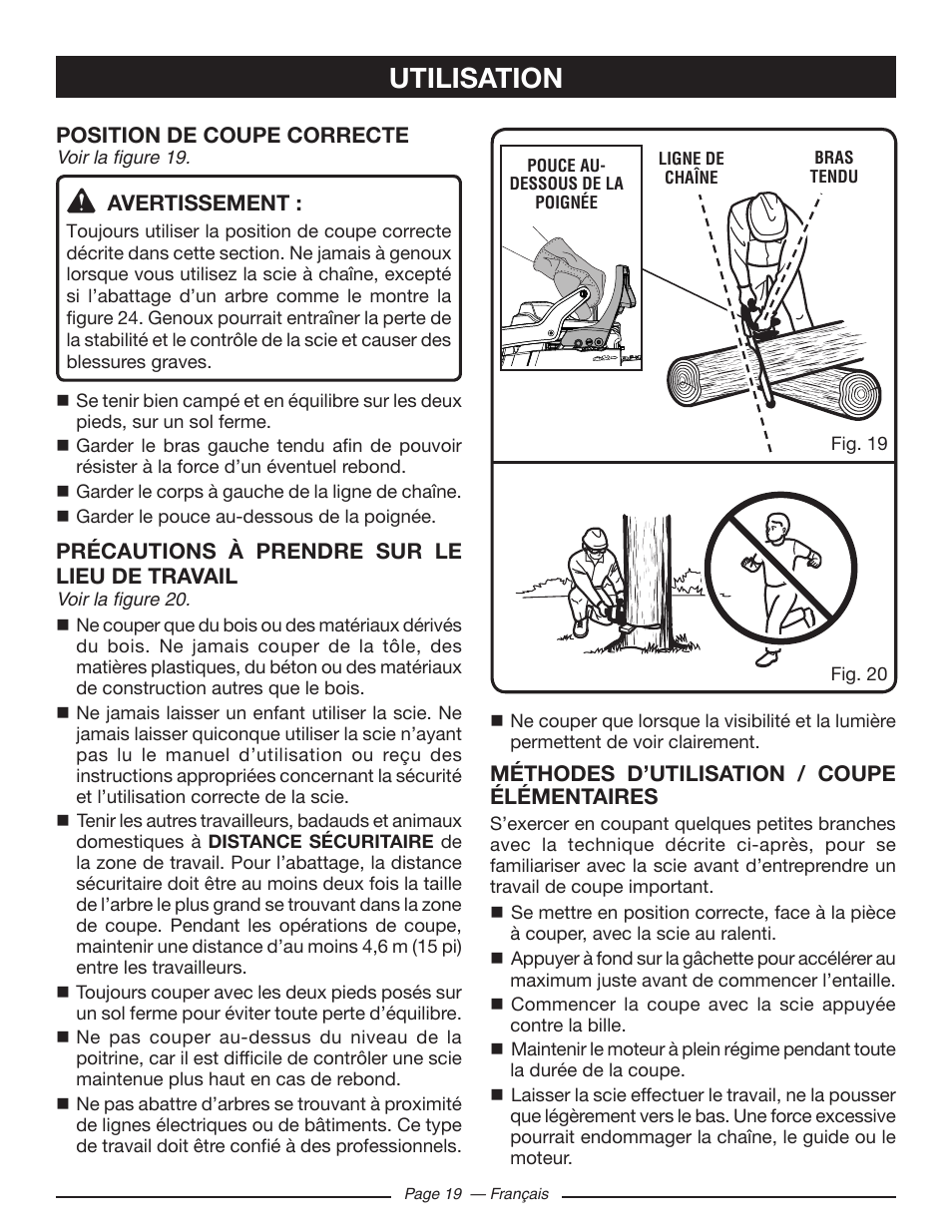 Utilisation | Ryobi RY10518 User Manual | Page 58 / 118