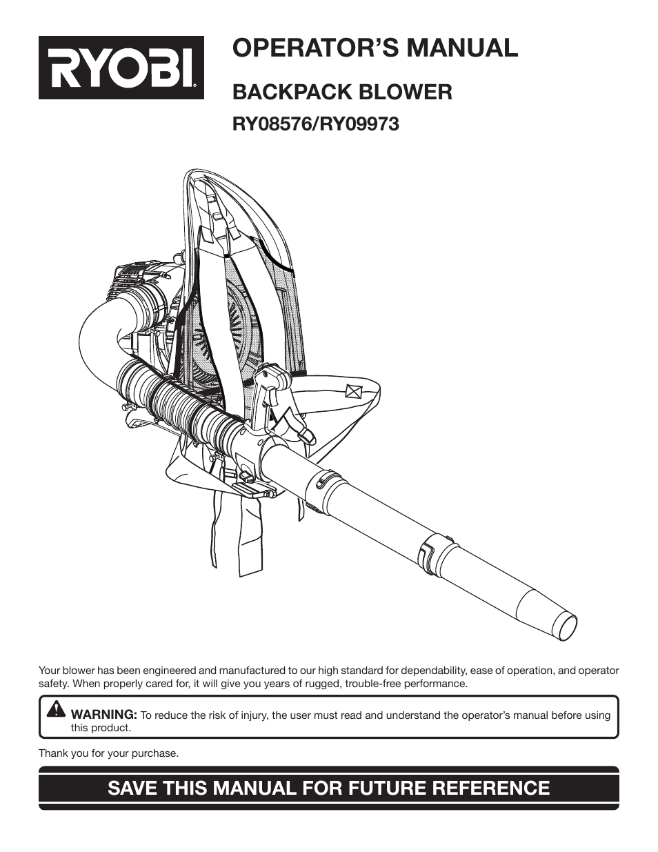 Ryobi RY08576 User Manual | 20 pages