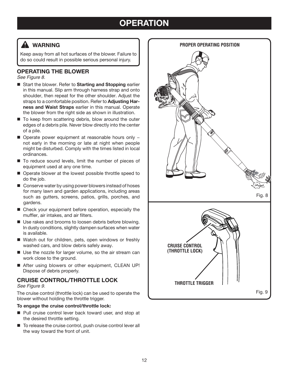 Operation | Ryobi RY08576 User Manual | Page 12 / 20