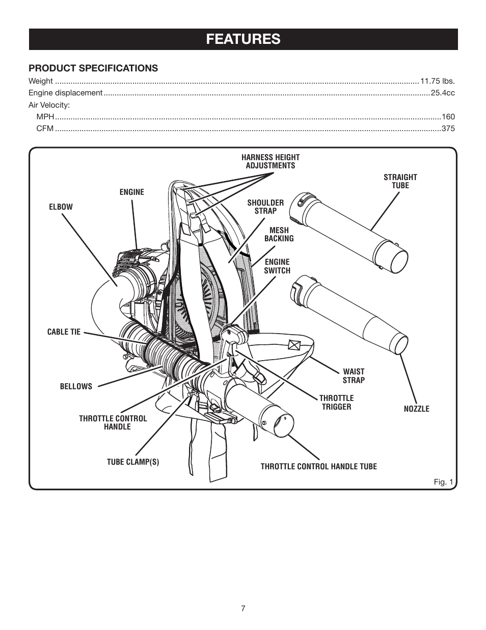 Features | Ryobi RY08576 User Manual | Page 7 / 20