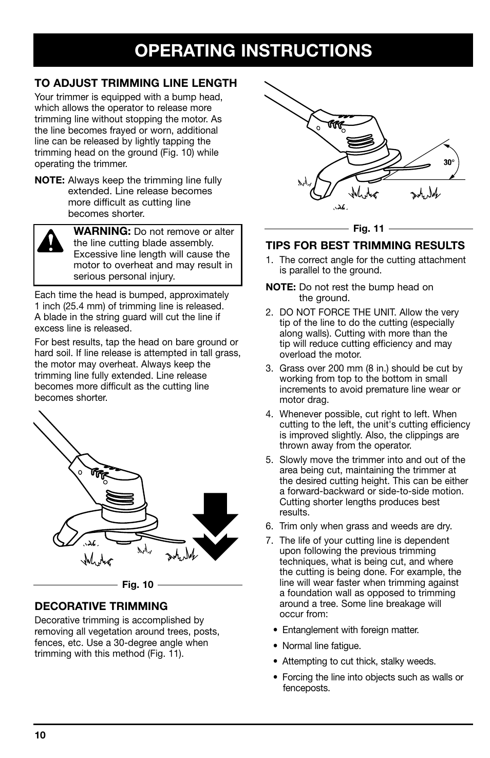 Operating instructions | Ryobi 150r User Manual | Page 10 / 18