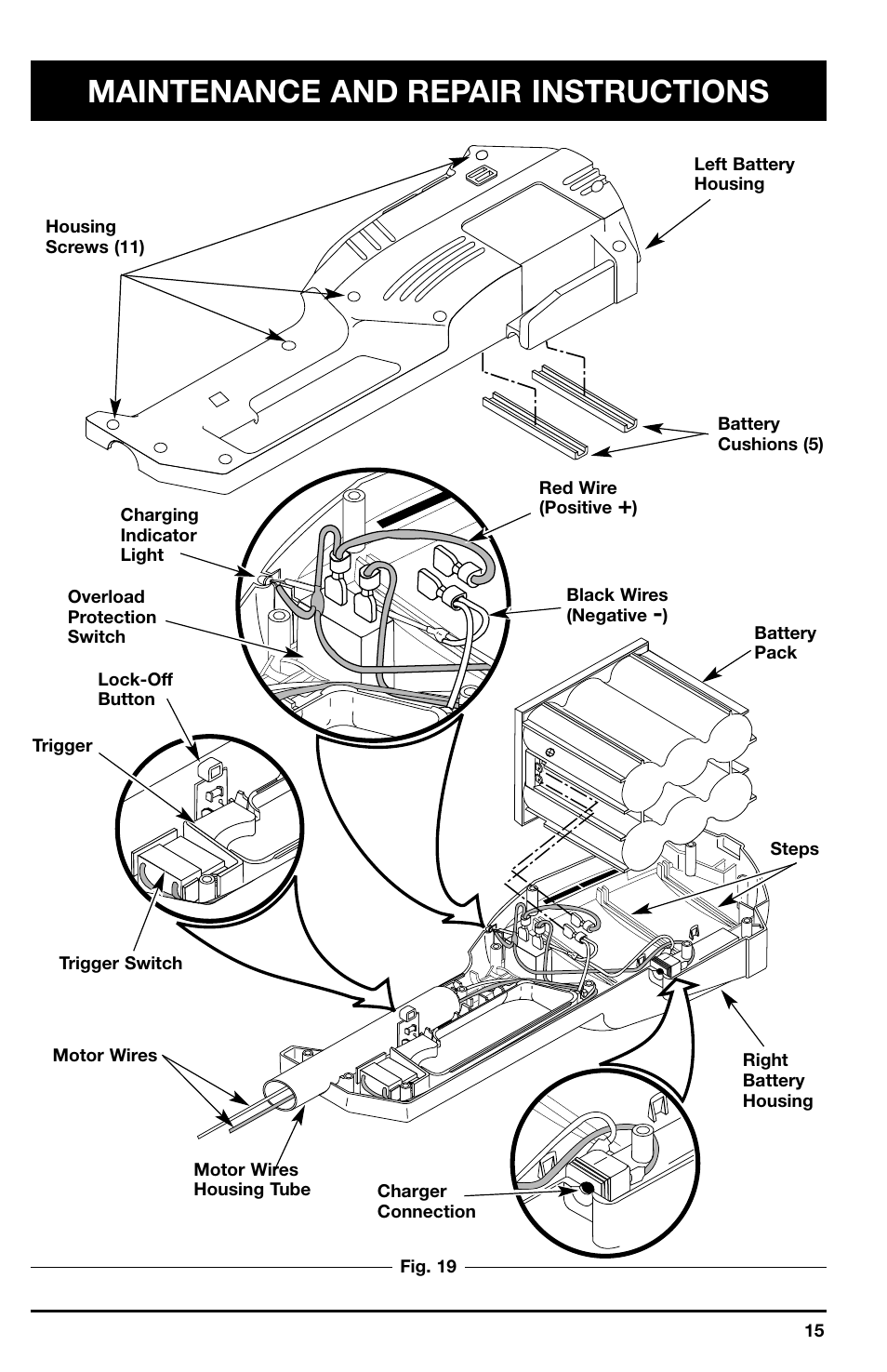 Maintenance and repair instructions | Ryobi 150r User Manual | Page 15 / 18