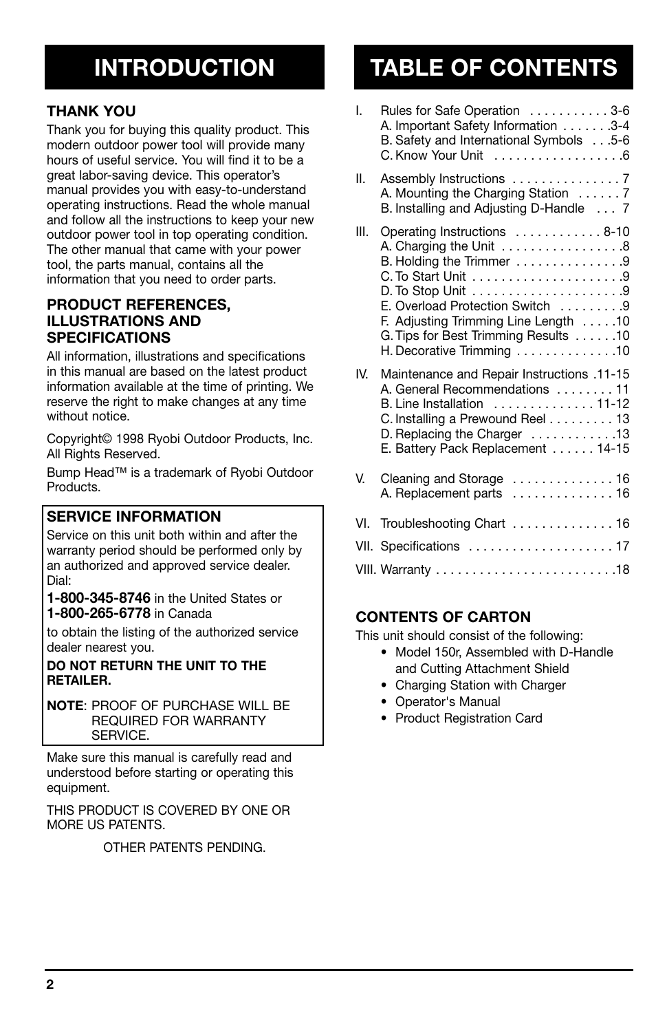 Ryobi 150r User Manual | Page 2 / 18