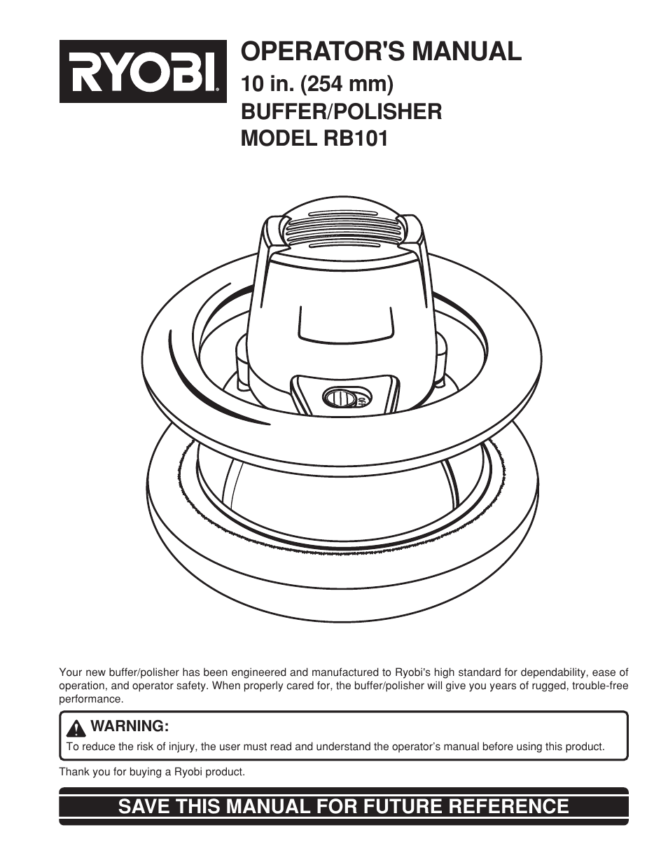 Ryobi RB101 User Manual | 12 pages