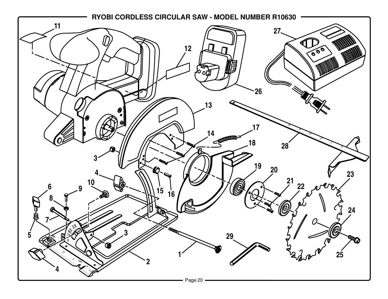 Ryobi R10630 User Manual | Page 20 / 22