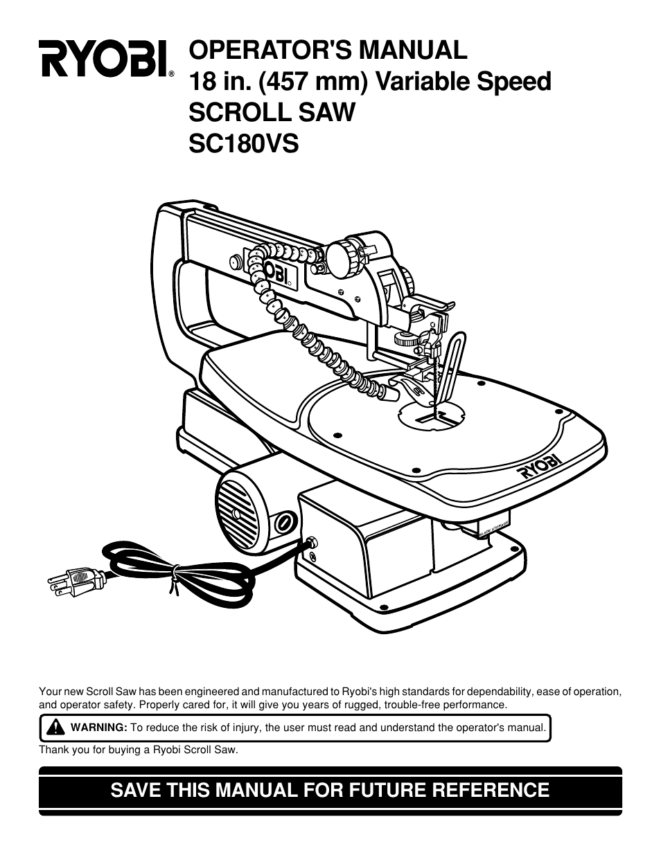 Ryobi SC180VS User Manual | 20 pages