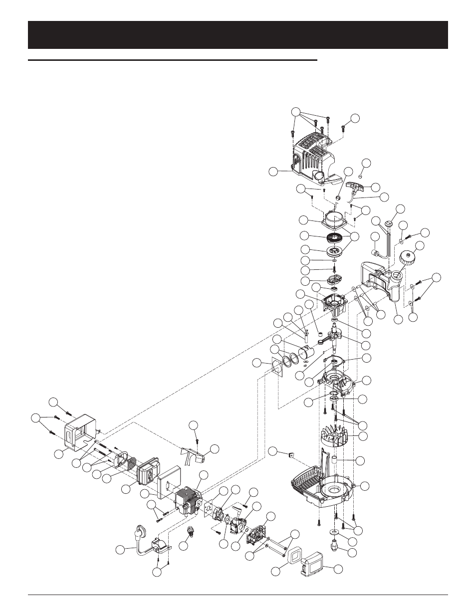 Parts list, Engine - model 290r 2-cycle gas blower | Ryobi 290r 2 User Manual | Page 53 / 56