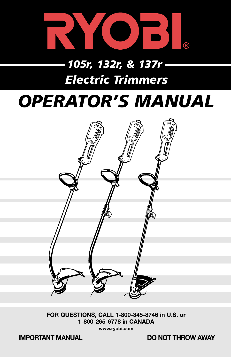 Ryobi 105r User Manual | 16 pages