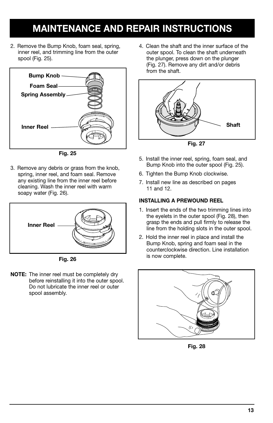 Maintenance and repair instructions | Ryobi 105r User Manual | Page 13 / 16