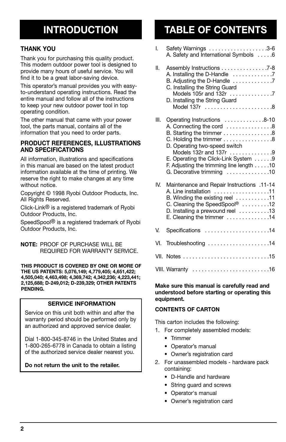 Ryobi 105r User Manual | Page 2 / 16