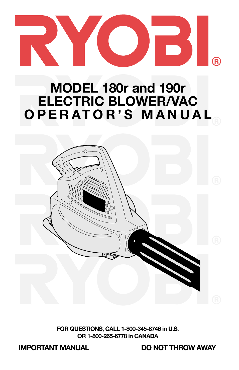 Ryobi 180r User Manual | 14 pages