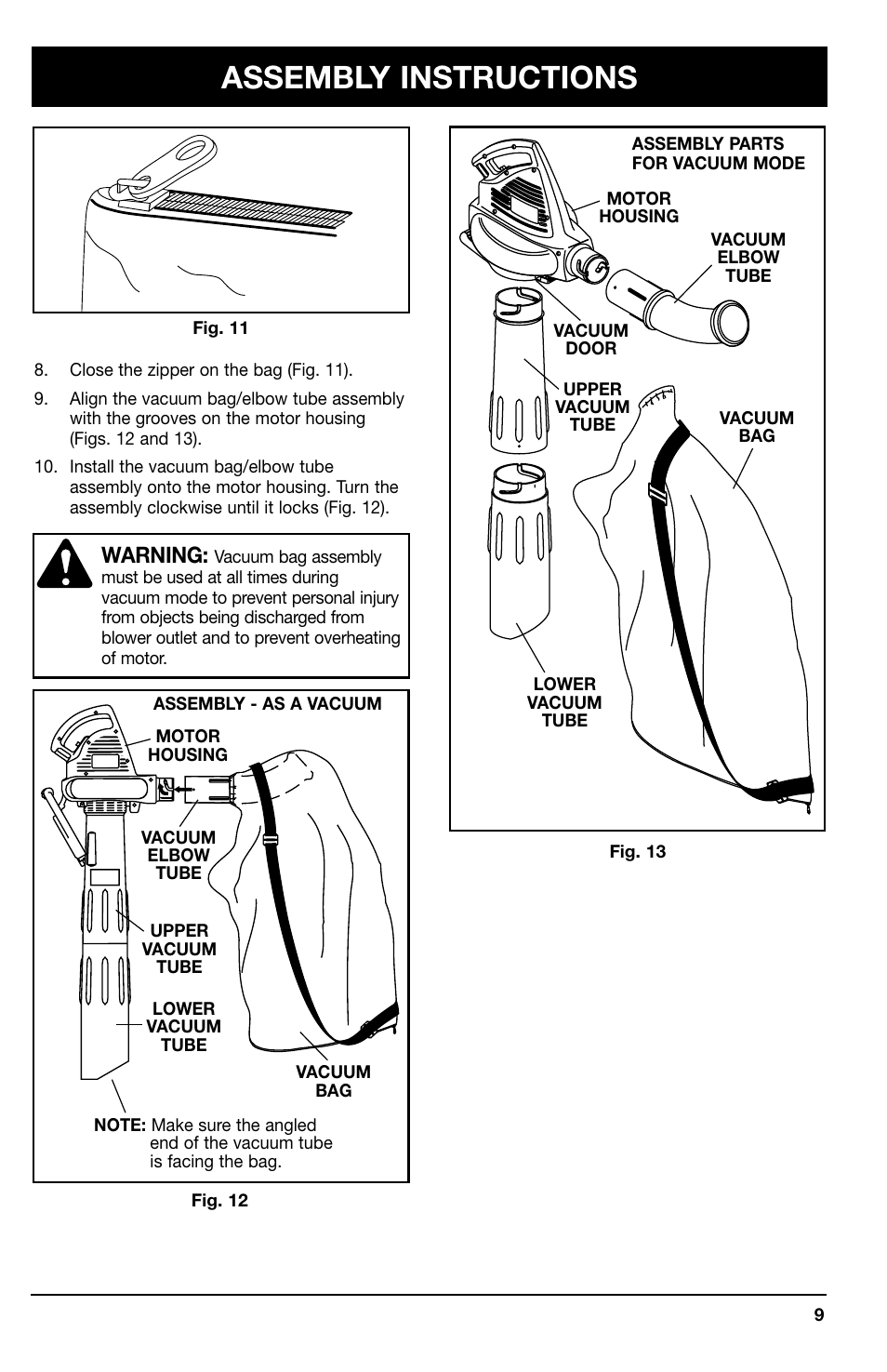 Assembly instructions, Warning | Ryobi 180r User Manual | Page 9 / 14