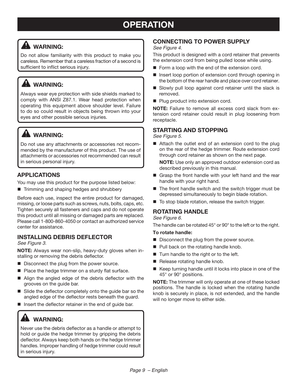 Operation | Ryobi RY44140 User Manual | Page 11 / 38