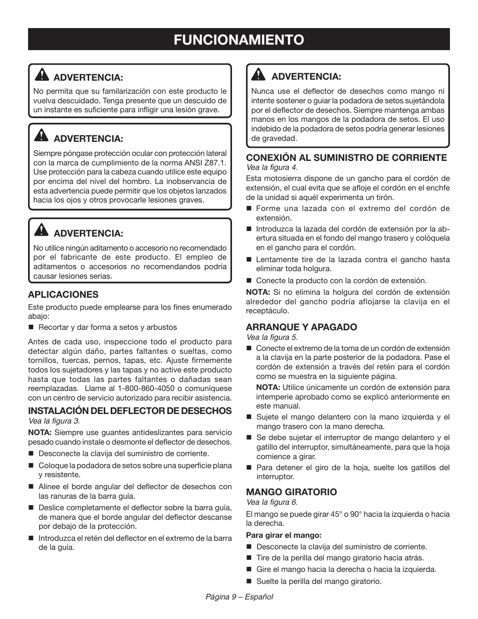 Funcionamiento | Ryobi RY44140 User Manual | Page 33 / 38