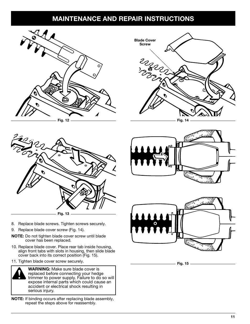 Maintenance and repair instructions | Ryobi HT816r User Manual | Page 11 / 14