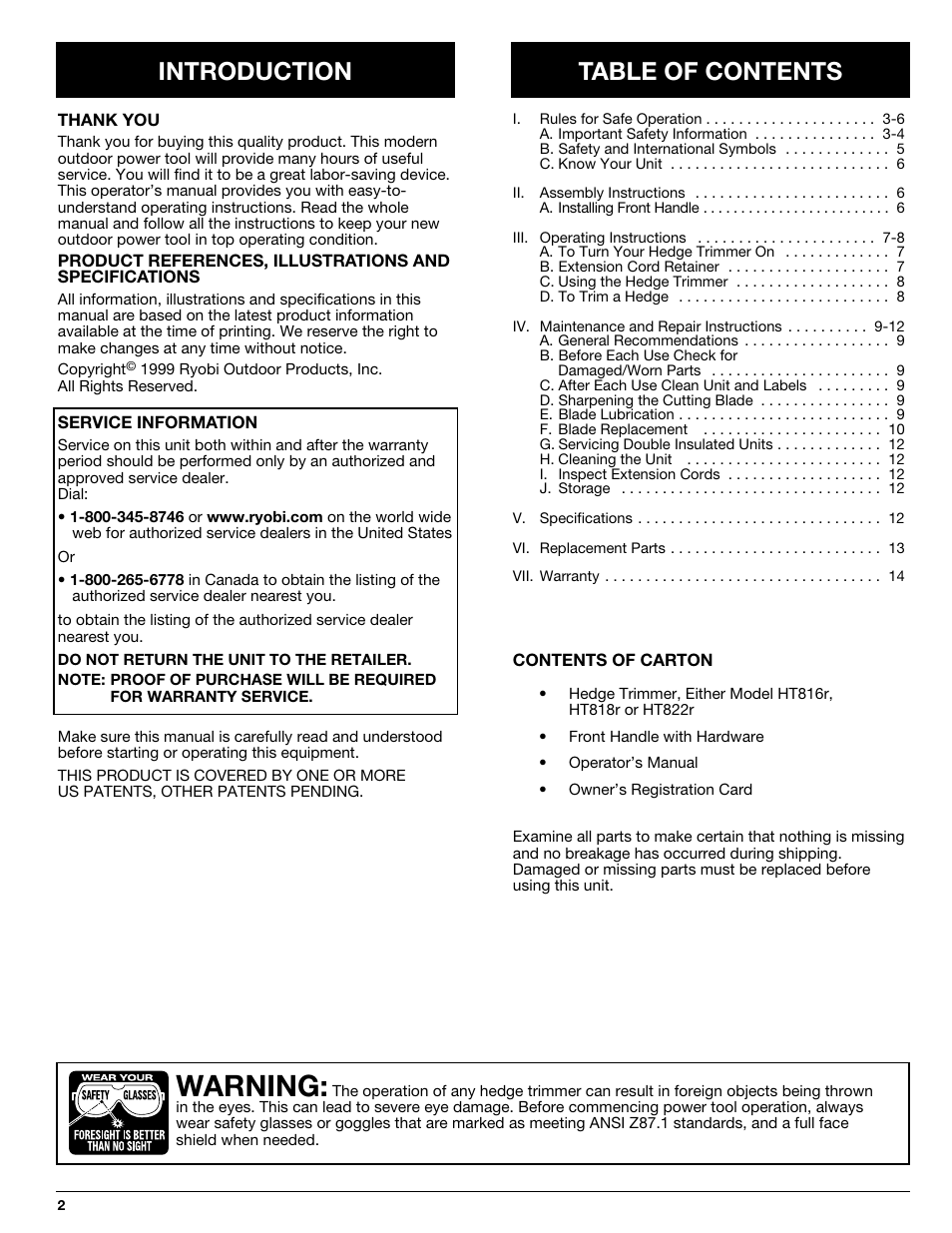 Ryobi HT816r User Manual | Page 2 / 14