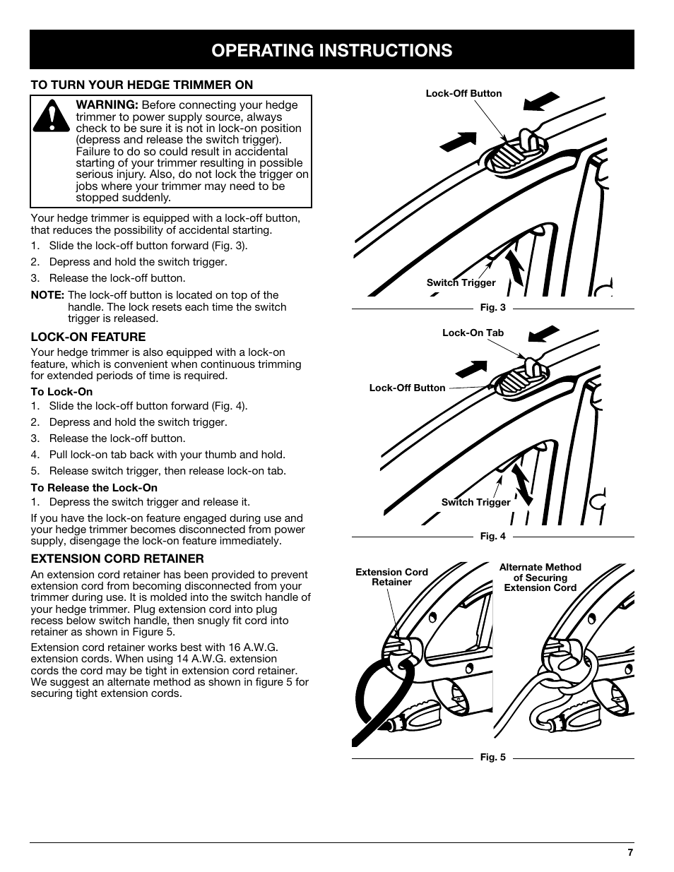 Operating instructions | Ryobi HT816r User Manual | Page 7 / 14